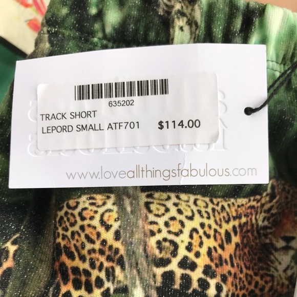 All Things Fabulous Leopard Track Shorts - Picture 3 of 3